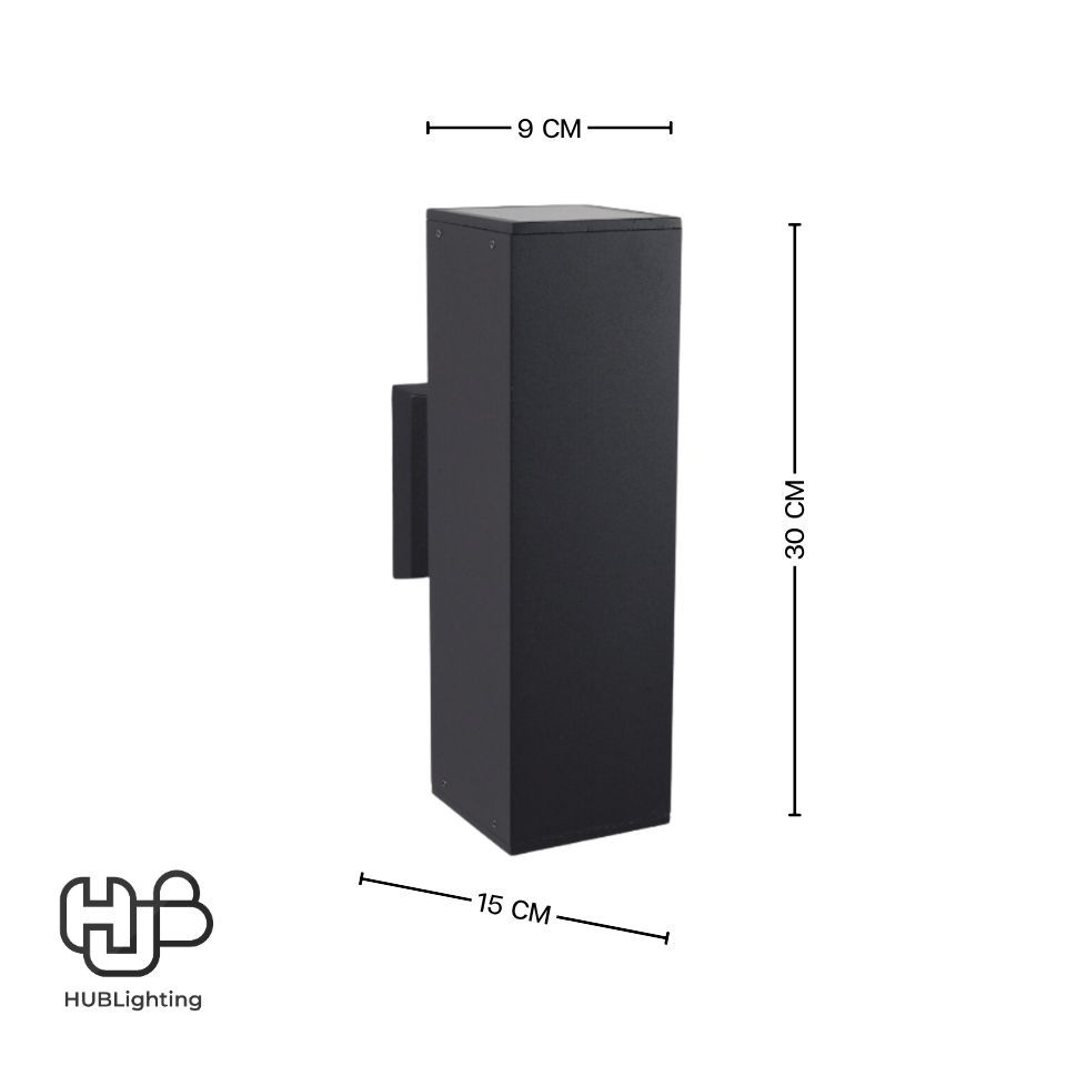 โคมไฟผนังภายนอก A1306 BK ดำ HUB LIGHTING