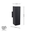 โคมไฟผนังภายนอก A1306 BK ดำ HUB LIGHTING