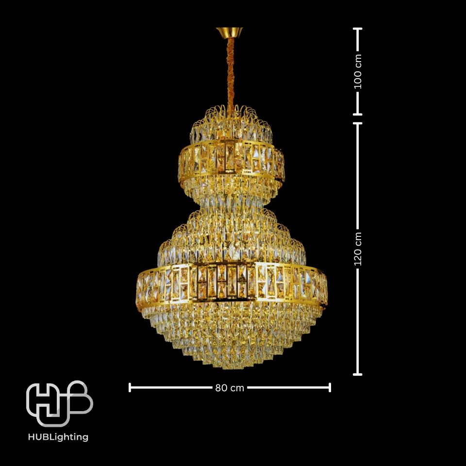 โคมไฟเพดาน CHANDELIER คริสตัล 65117-800 GD 26x E14 HUB LIGHTING