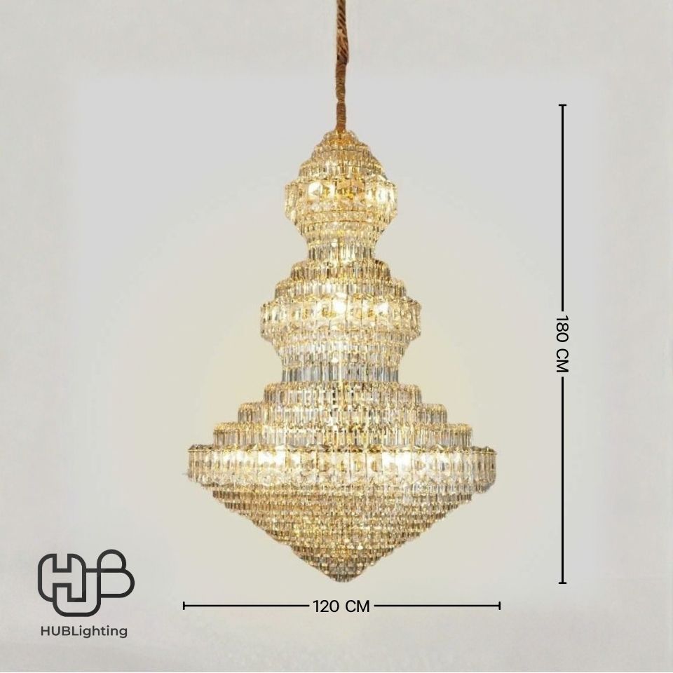 โคมไฟเพดาน CHANDELIER คริสตัล 65329-1200 52x E14 HUB LIGHTING