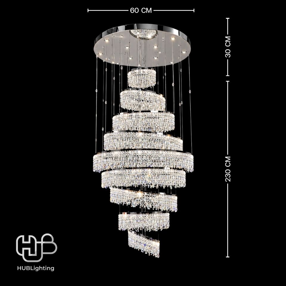 โคมไฟเพดาน CHANDELIER คริสตัล JYP954-D35+55+75+95+120+100+80+60+40 ทอง HUB LIGHTING