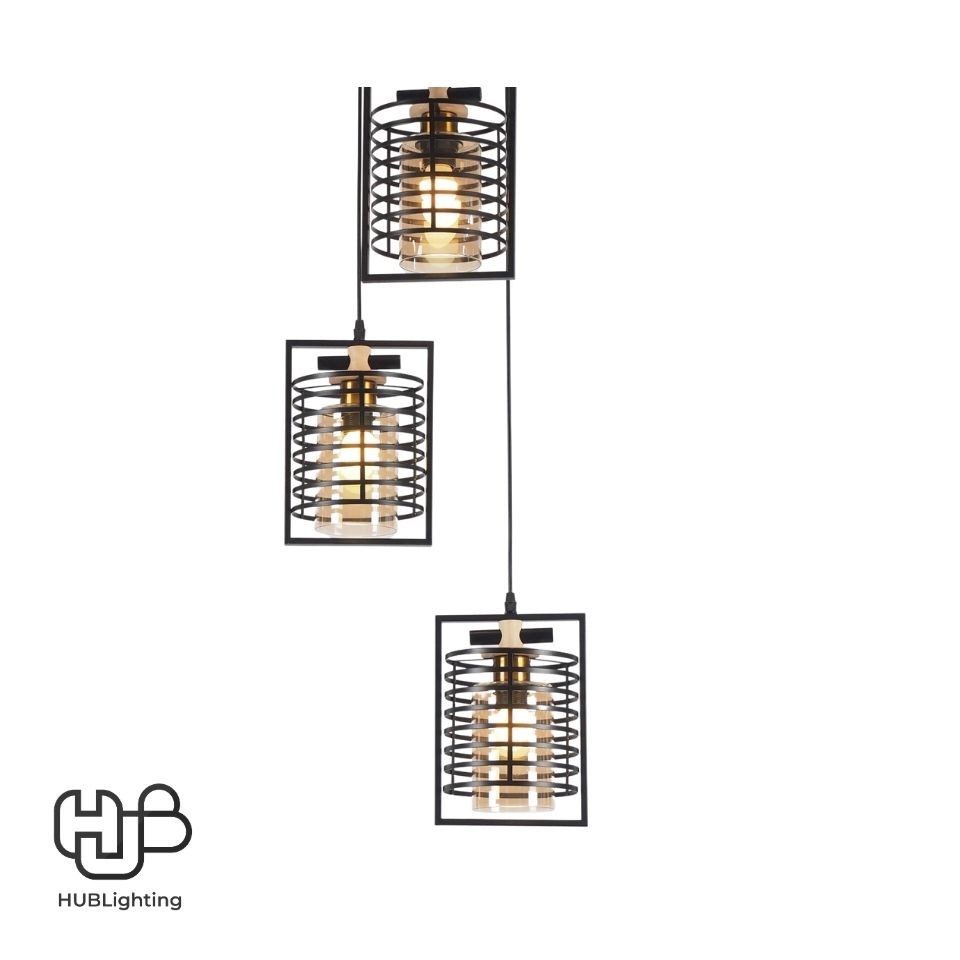โคมไฟเพดาน PENDENT 3 ช่อ 5566-3 E27 HUB LIGHTING