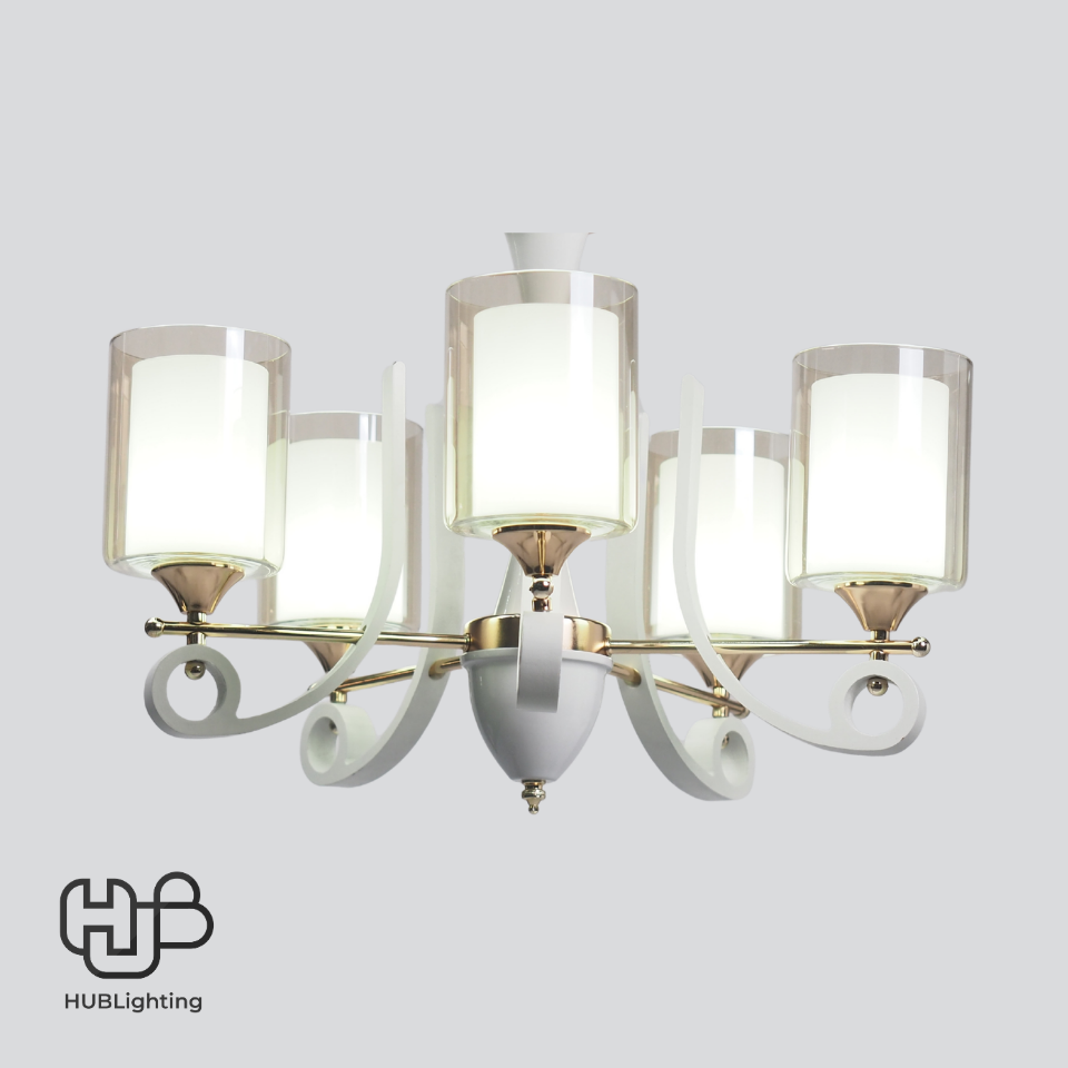 โคมไฟเพดาน PENDENT ช่อ 7836/5 FGD+WT E27 HUB LIGHTING