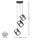 โคมไฟเพดาน PENDENT 3 ช่อ 2213-3BK E27 HUB LIGHTING
