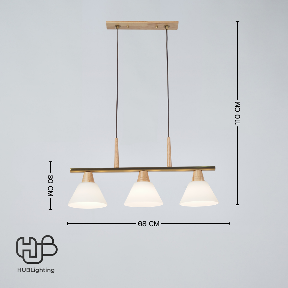 โคมไฟเพดาน PENDENT 3 ช่อ BM7115-3 E27 HUB LIGHTING