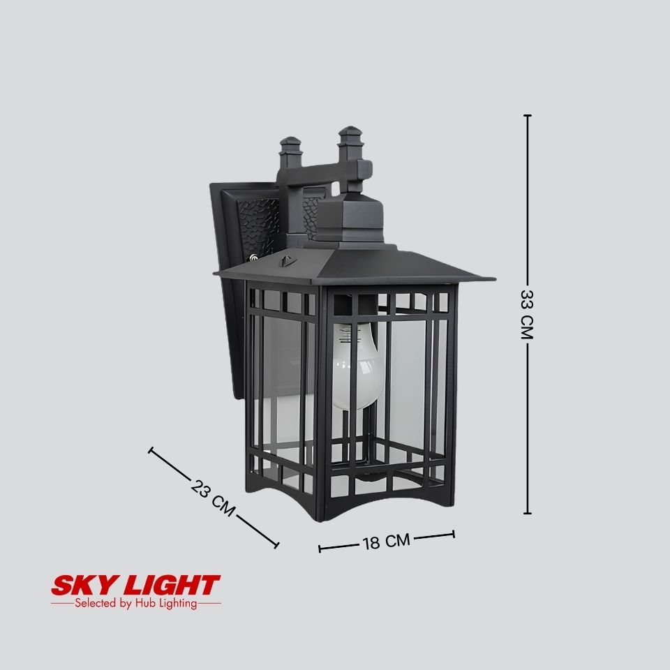 โคมไฟผนังภายนอก B12-337B-C-BK ดำ SKY LIGHT