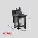โคมไฟผนังภายนอก B12-337B-C-BK ดำ SKY LIGHT