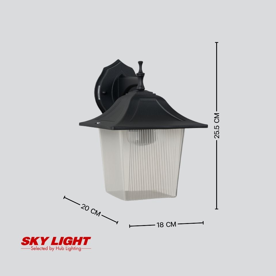 โคมไฟผนังภายนอก B300BK ดำ SKY LIGHT