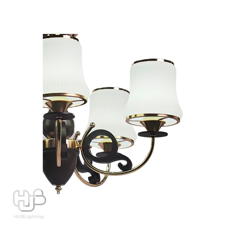 โคมไฟเพดาน PENDENT ช่อ 7901A/5 FGD+BR น้ำตาล E27 HUB LIGHTING