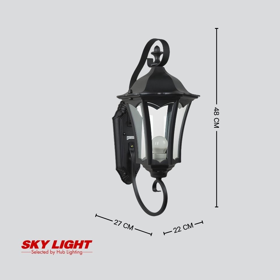 โคมไฟผนังภายนอก R1-266C-BK ดำ SKY LIGHT
