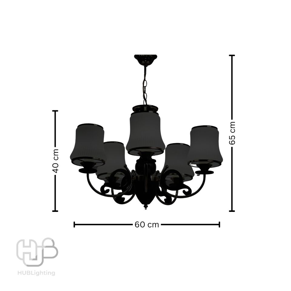 โคมไฟเพดาน PENDENT ช่อ 7901A/5 FGD+BR น้ำตาล E27 HUB LIGHTING