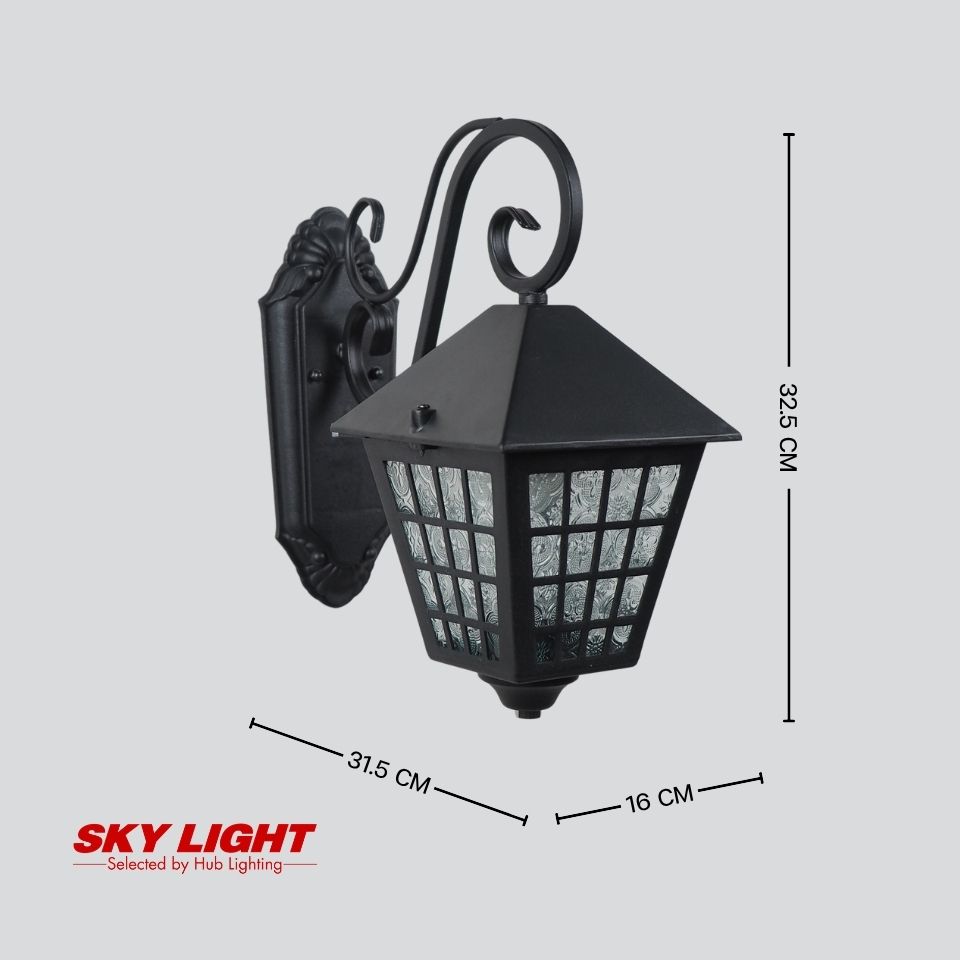 โคมไฟผนังภายนอก R2-10800S-BK ดำ SKY LIGHT
