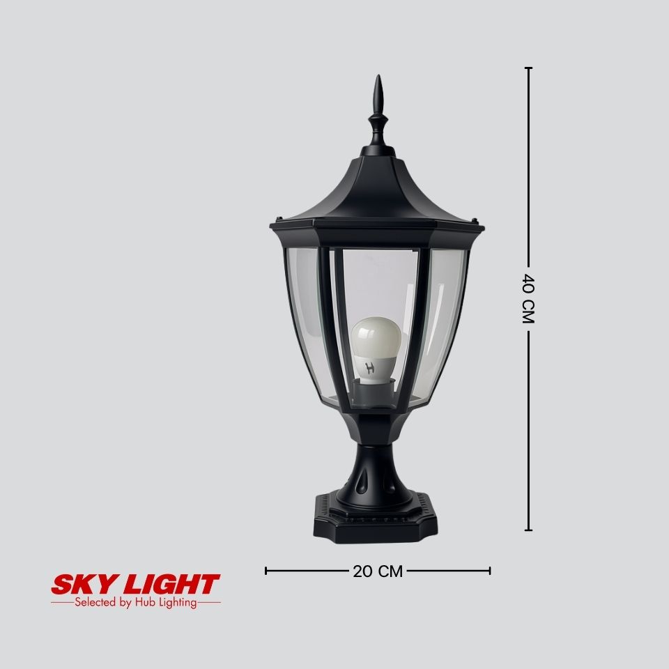 โคมไฟสนาม หัวเสา K269 BK ดำ SKY LIGHT