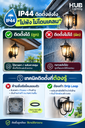 โคมไฟผนังภายนอก 1073A BK ดำ HUB LIGHTING