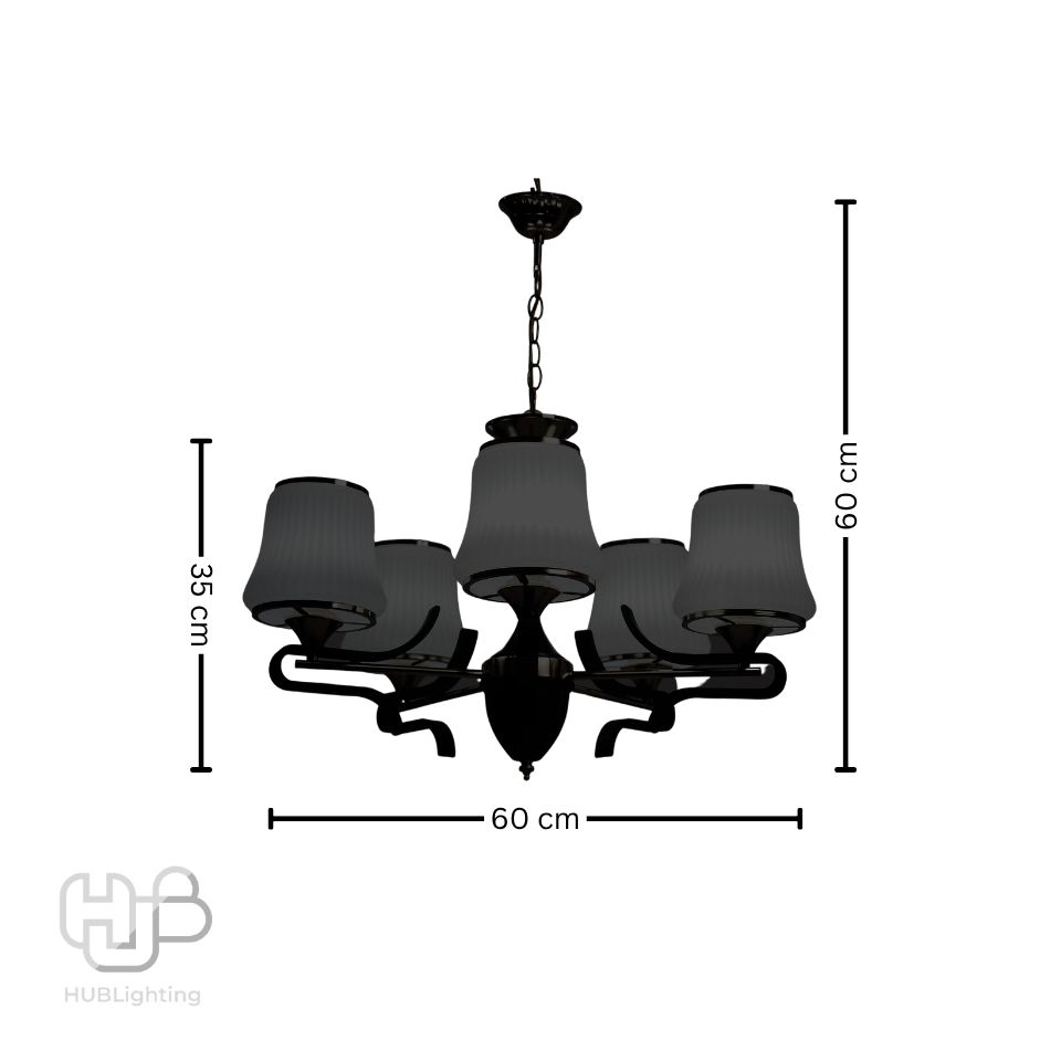 โคมไฟเพดาน PENDENT ช่อ 7809/5 FGD+BR E27 HUB LIGHTING
