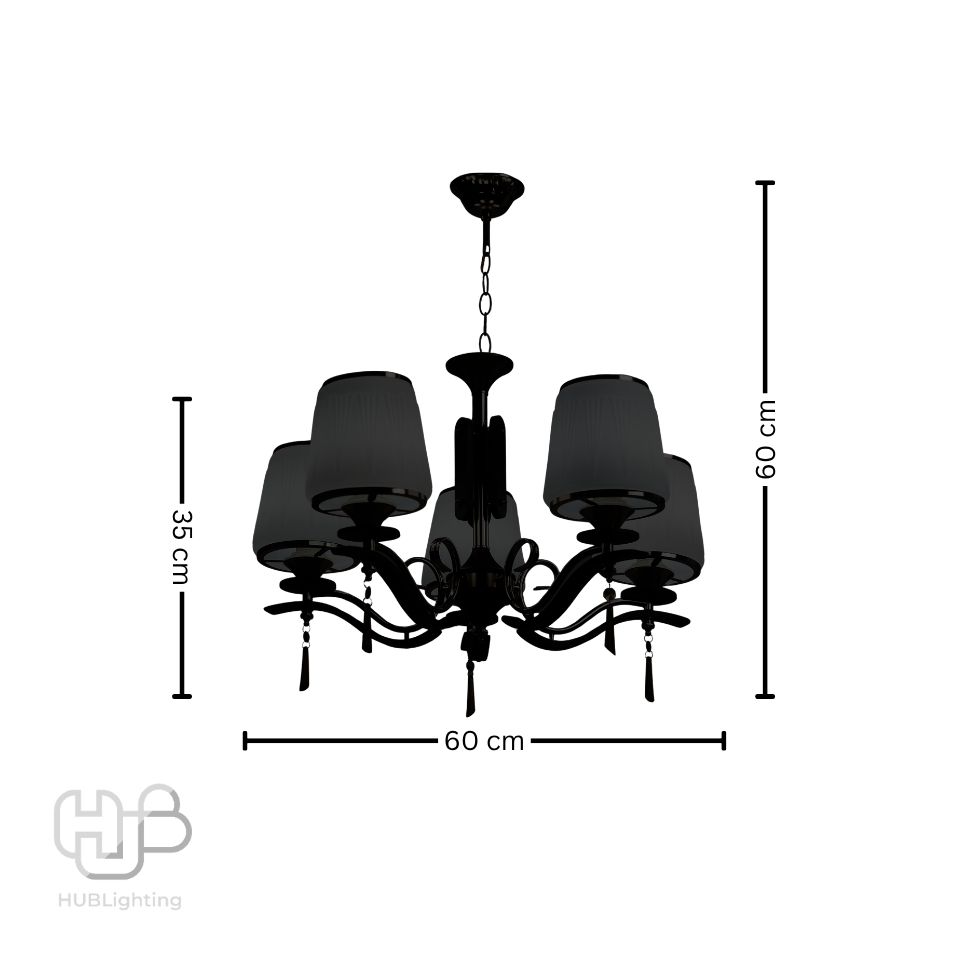 โคมไฟเพดาน PENDENT ช่อ 7590A/5 FGD+CF E27 HUB LIGHTING