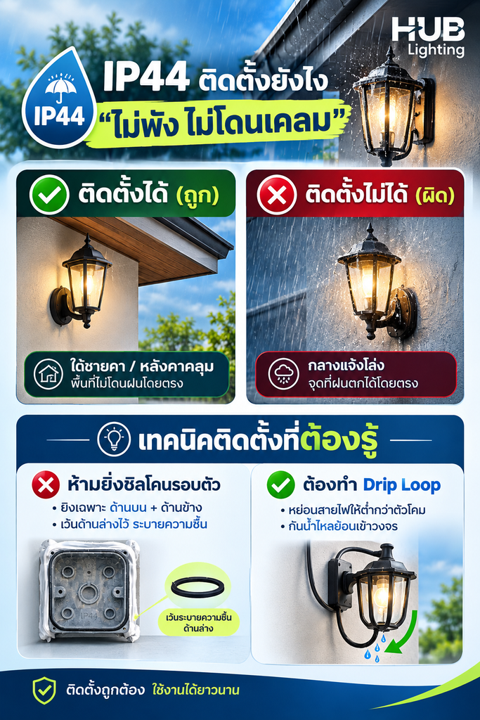 โคมไฟผนังภายนอก D23-1C CG E27 HUB LIGHTING