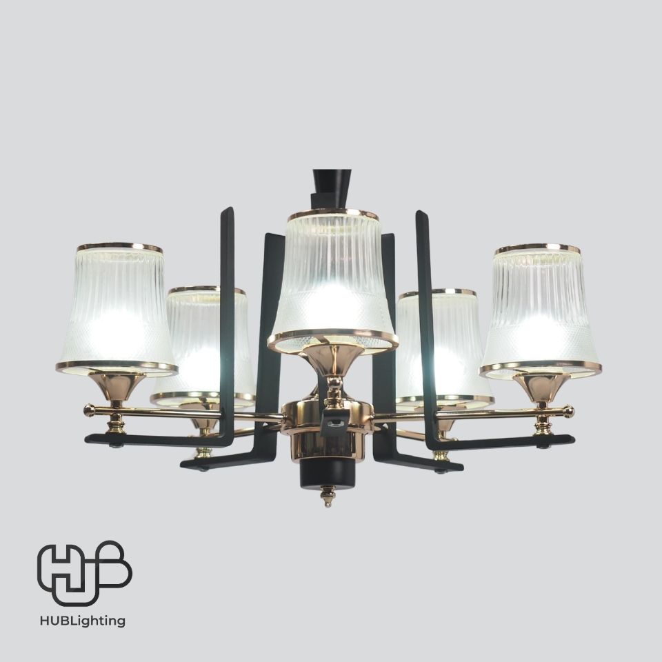 โคมไฟเพดาน PENDENT ช่อ 7806/5 FGD+BK E27 HUB LIGHTING