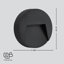 โคมไฟผนัง STEP LIGHT ฝัง กลม 9501 BK (117x32) ดำ Warmwhite 3000K HUB LIGHTING