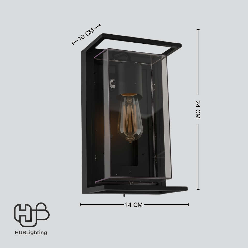 โคมไฟผนังภายนอก 1124-1 BK HUB LIGHTING