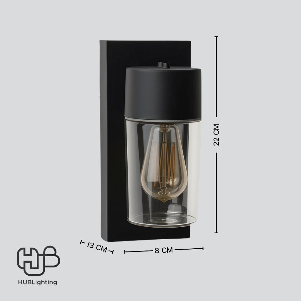 โคมไฟผนังภายนอก 2251 BK ดำ HUB LIGHTING