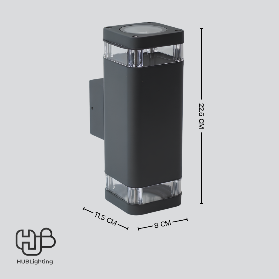 โคมไฟผนังภายนอก PY1006 BK ดำ 2x HUB LIGHTING