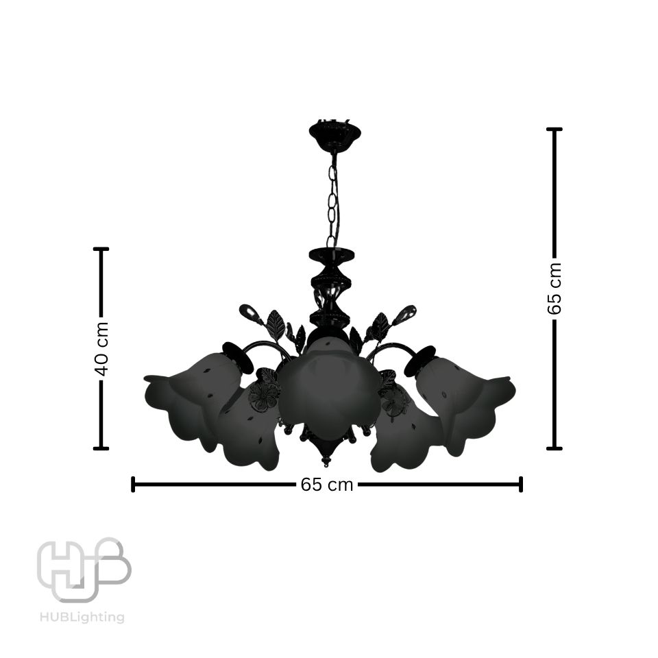 โคมไฟเพดาน PENDENT ช่อ 005A/5 CH+BK E27 HUB LIGHTING