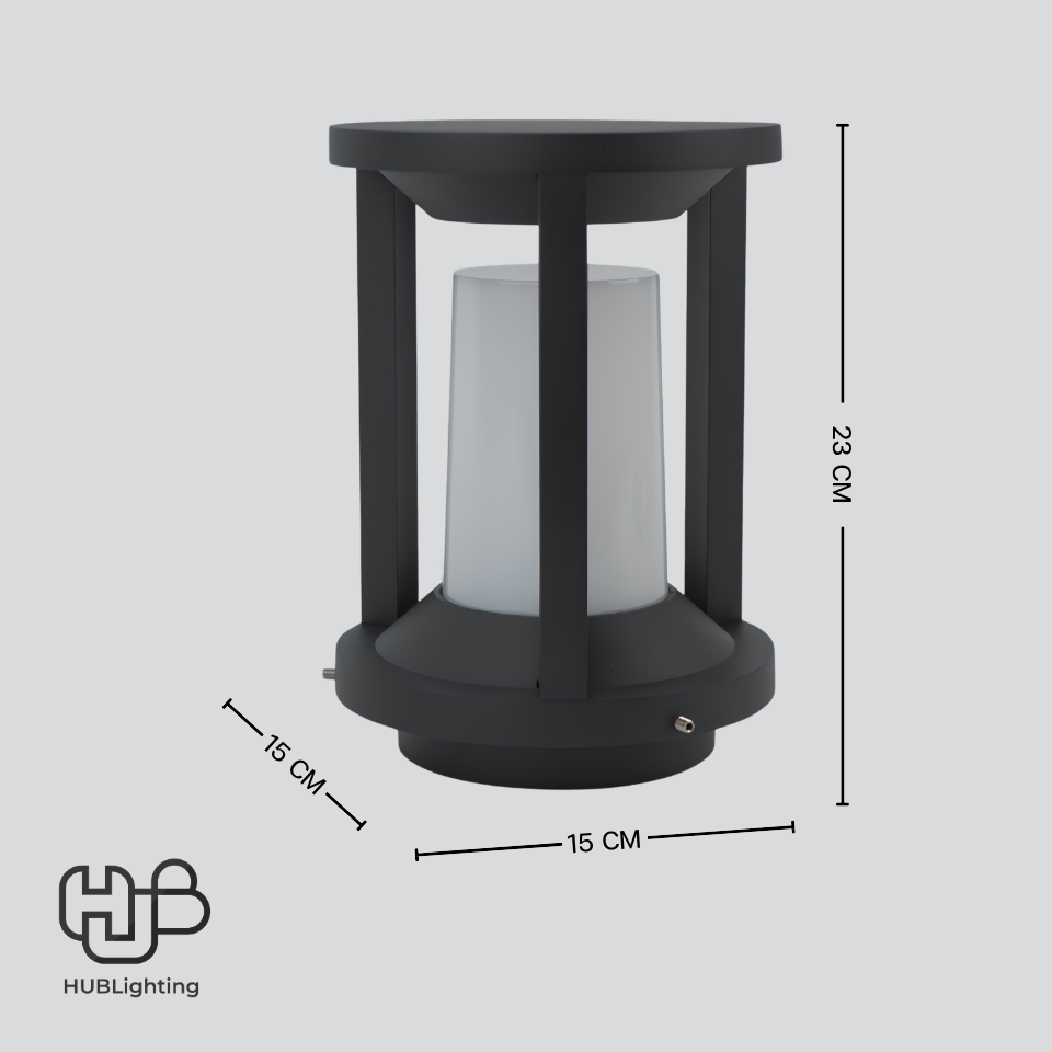 โคมไฟสนาม หัวเสา A020 BK ดำ HUB LIGHTING