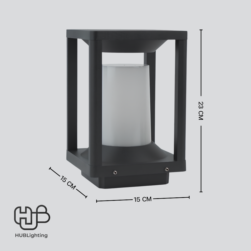 โคมไฟสนาม หัวเสา A021 BK ดำ HUB LIGHTING