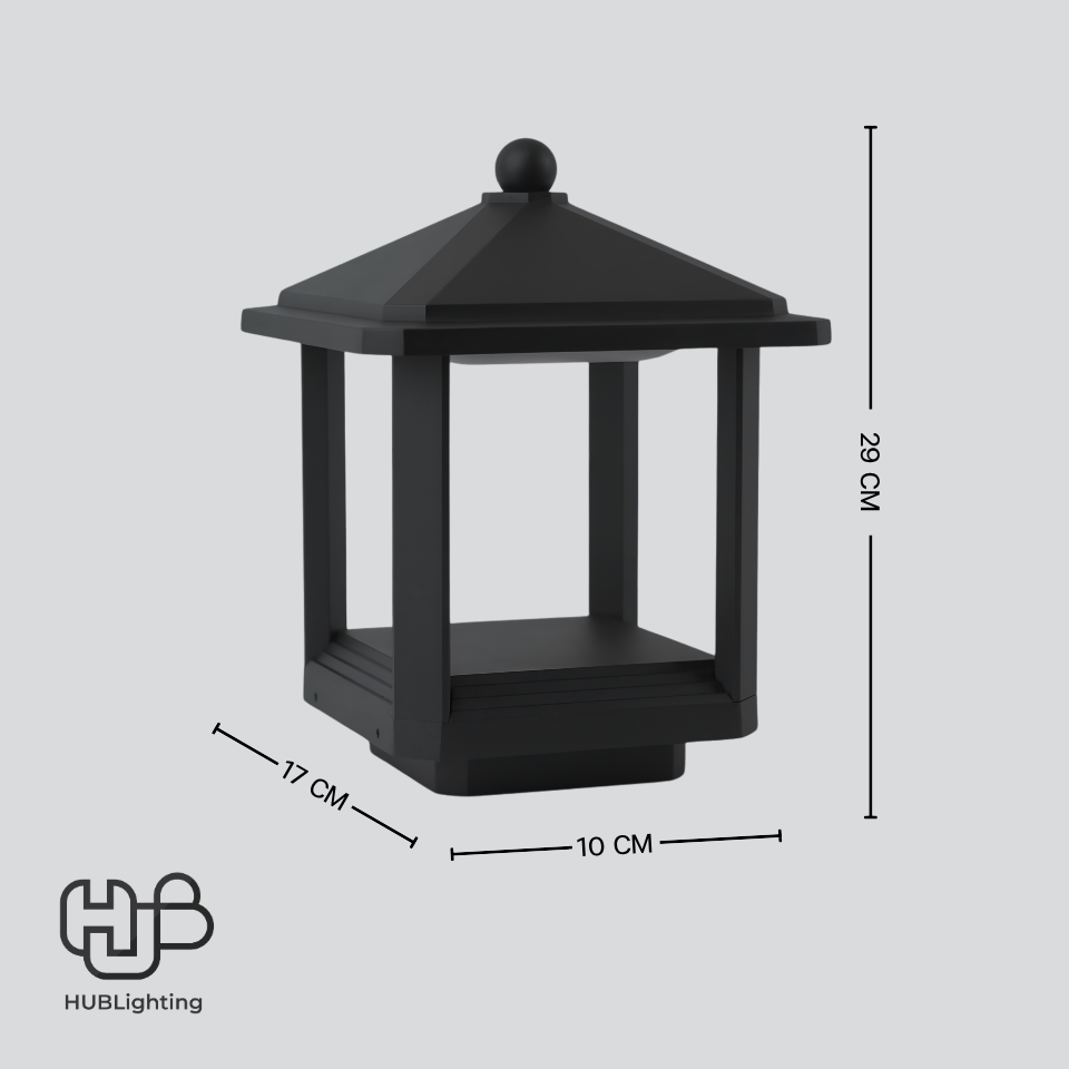 โคมไฟสนาม หัวเสา PY9010 BK ดำ HUB LIGHTING