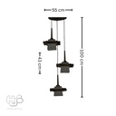 โคมไฟเพดาน PENDENT 3 ช่อ BM8010-3 E27 HUB LIGHTING