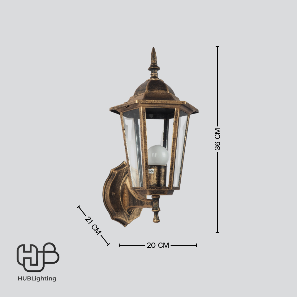 โคมไฟผนังภายนอก DCO-817-W-AB ทอง DC