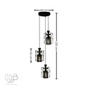 โคมไฟเพดาน PENDENT 3 ช่อ 1139-3 BK E27 HUB LIGHTING