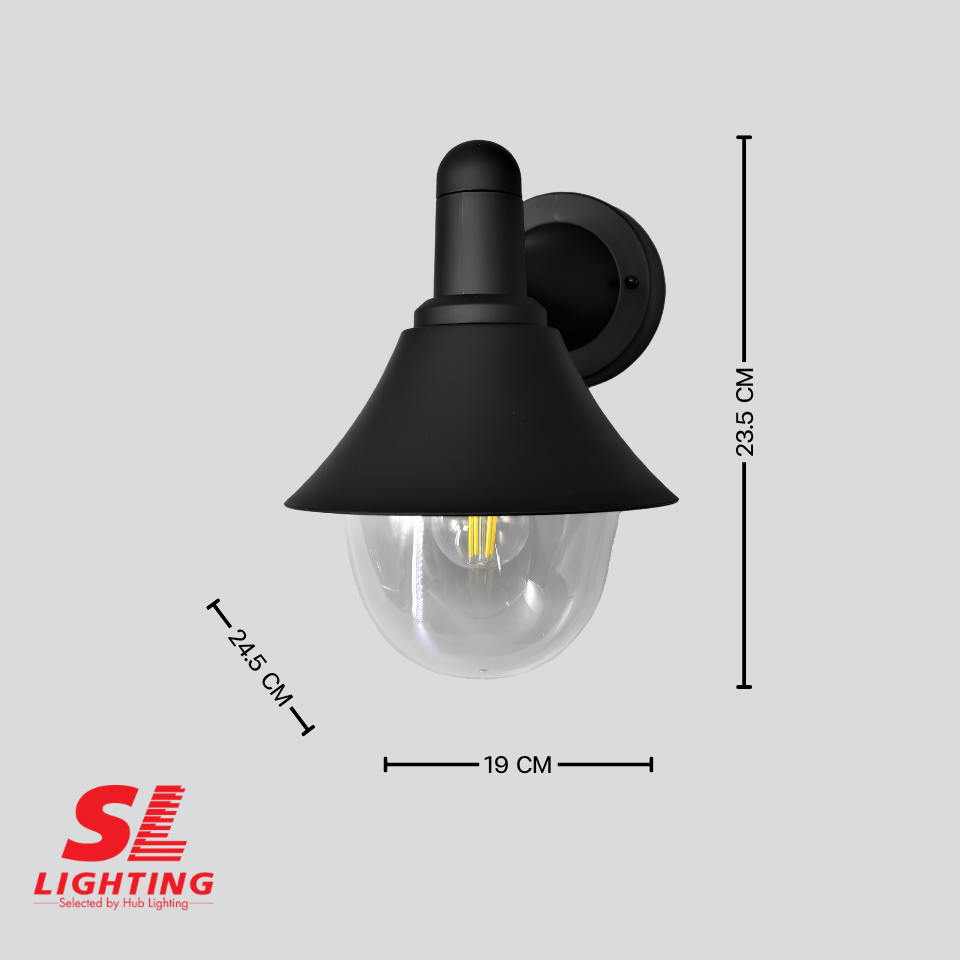 โคมไฟผนังภายนอก OUT-17-E27-WBK SPACE SL LIGHTING