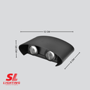 โคมไฟผนังภายนอก TER-06-2P-4W30-WBK SPACE 4W Warmwhite 3000K SL LIGHTING