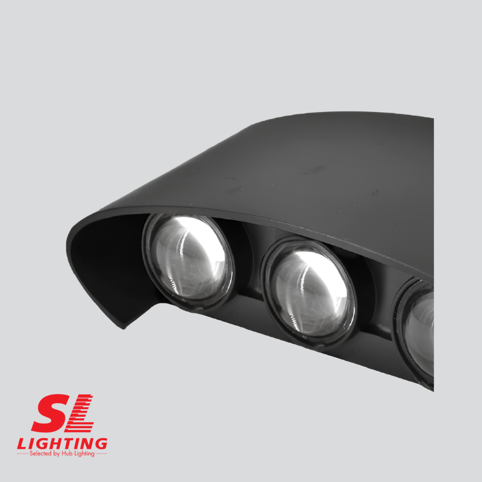 โคมไฟผนังภายนอก TER-06-3P-W5.5W30-WBK SPACE 6W Warmwhite 3000K SL LIGHTING