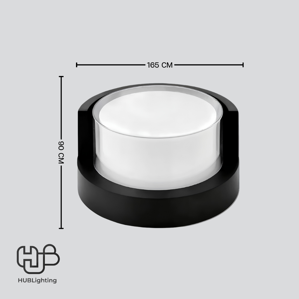 โคมไฟผนังภายนอก กลม CUBE-WA ดำ 9W Warmwhite 3000K LITON
