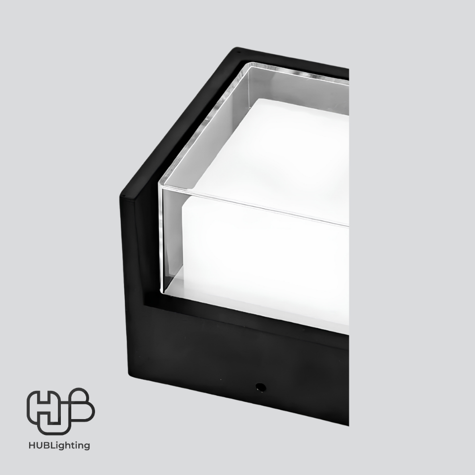 โคมไฟผนังภายนอก เหลี่ยม CUBE-WA ดำ 9W Warmwhite 3000K LITON