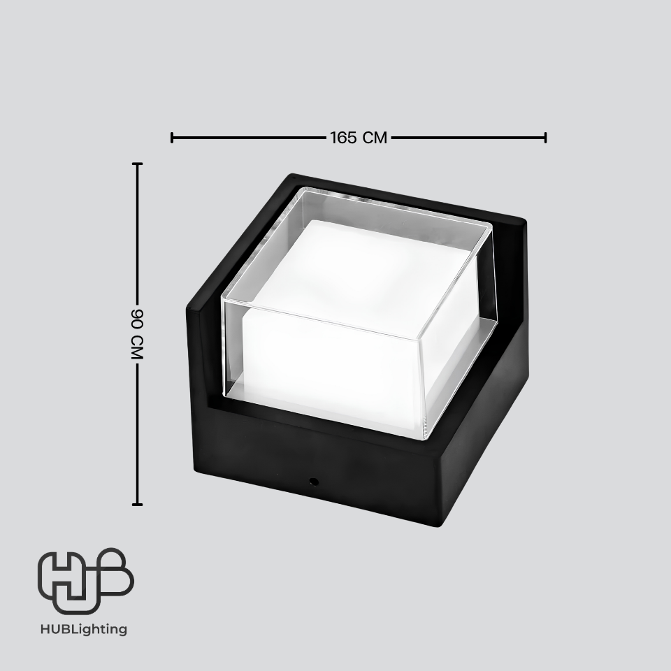 โคมไฟผนังภายนอก เหลี่ยม CUBE-WA ดำ 9W Warmwhite 3000K LITON