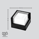โคมไฟผนังภายนอก เหลี่ยม CUBE-WA ดำ 9W Warmwhite 3000K LITON