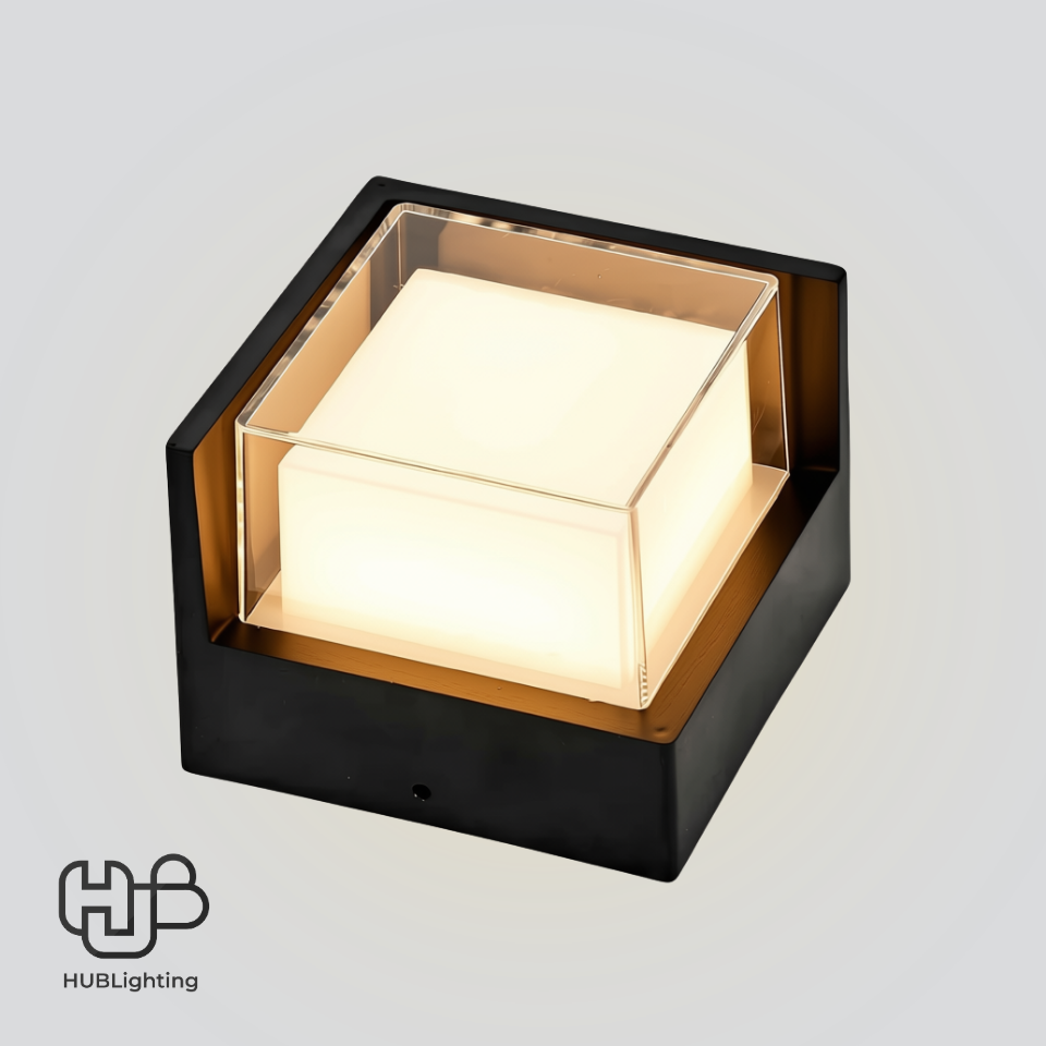 โคมไฟผนังภายนอก เหลี่ยม CUBE-WA ดำ 9W Warmwhite 3000K LITON