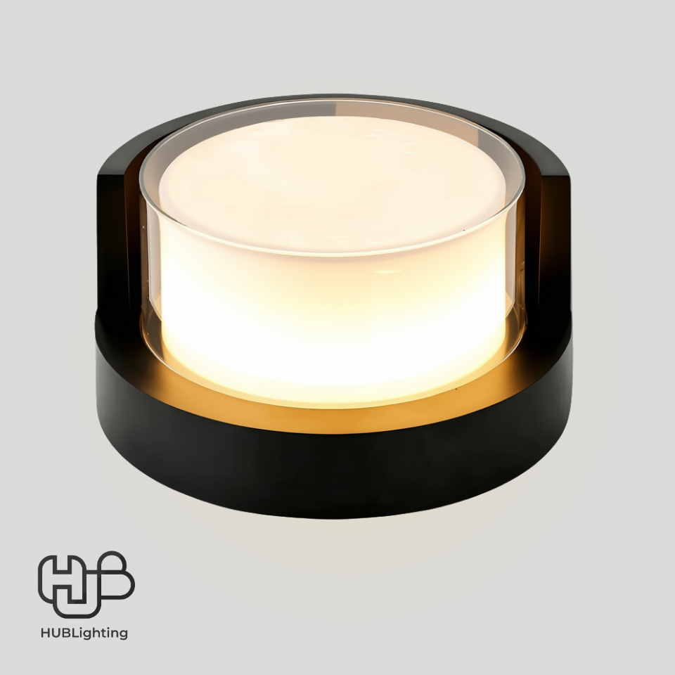 โคมไฟผนังภายนอก กลม CUBE-WA ดำ 9W Warmwhite 3000K LITON
