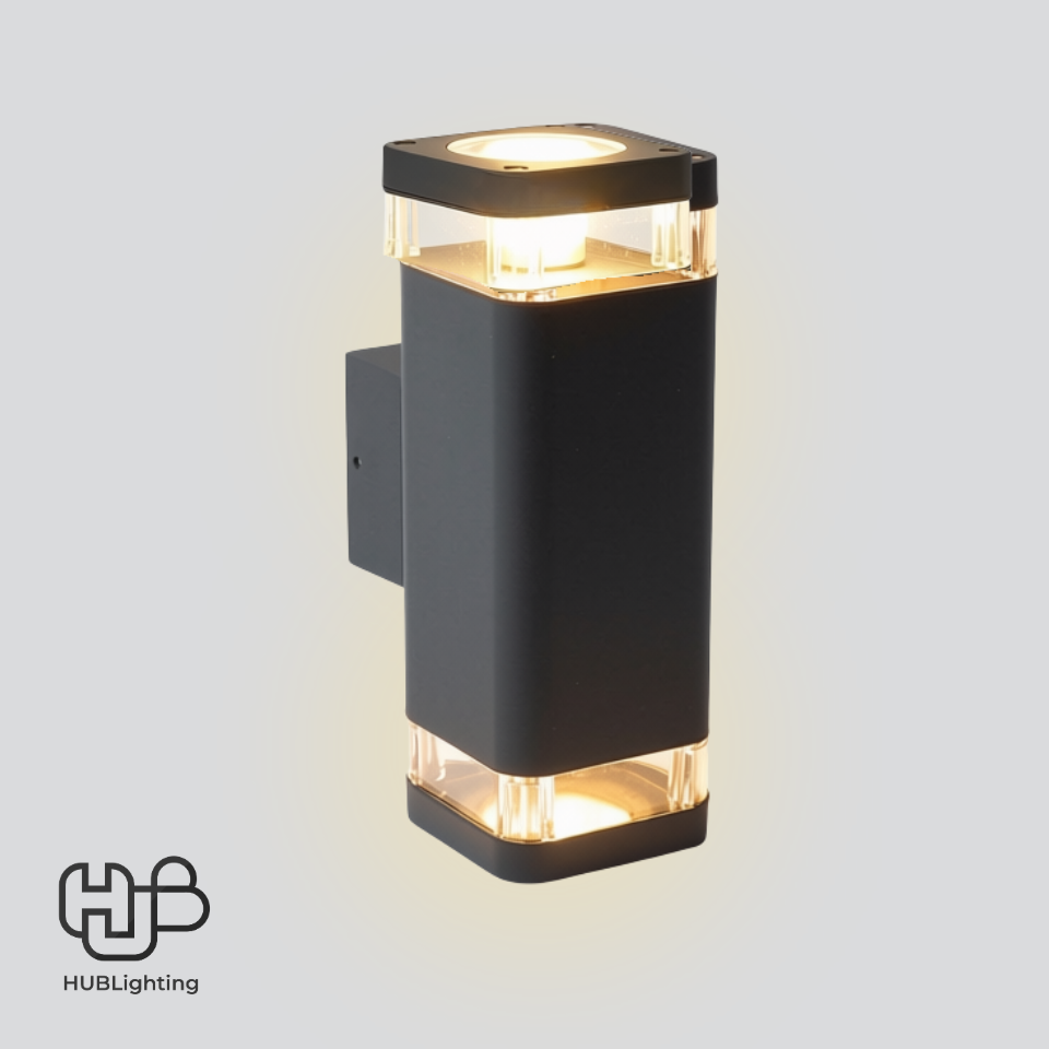 โคมไฟผนังภายนอก PY1006 BK ดำ 2x HUB LIGHTING