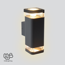 โคมไฟผนังภายนอก PY1006 BK ดำ 2x HUB LIGHTING