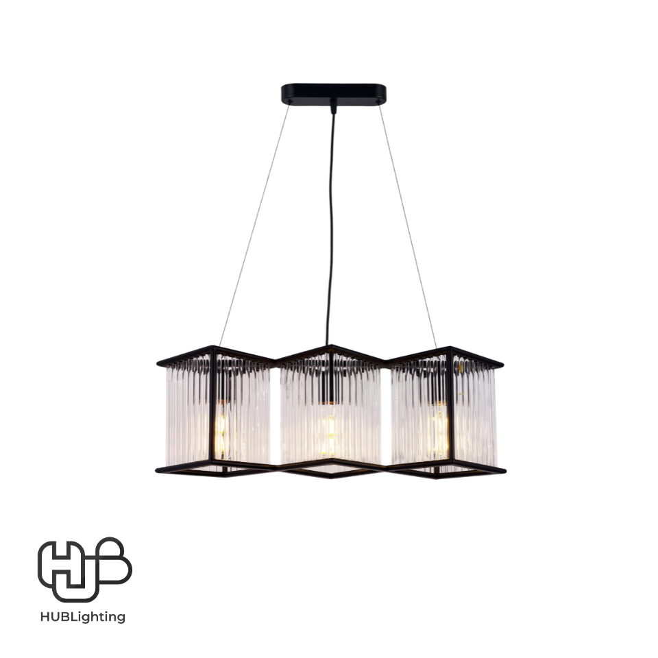 โคมไฟเพดาน PENDENT 3 ช่อ 651-3 BK E27 HUB LIGHTING