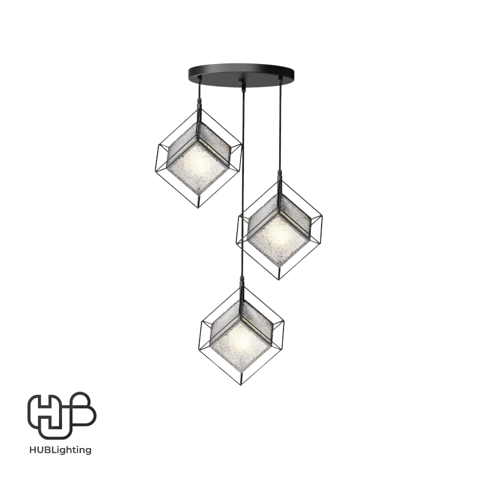 โคมไฟเพดาน PENDENT 3 ช่อ 653-3 BK E27 HUB LIGHTING