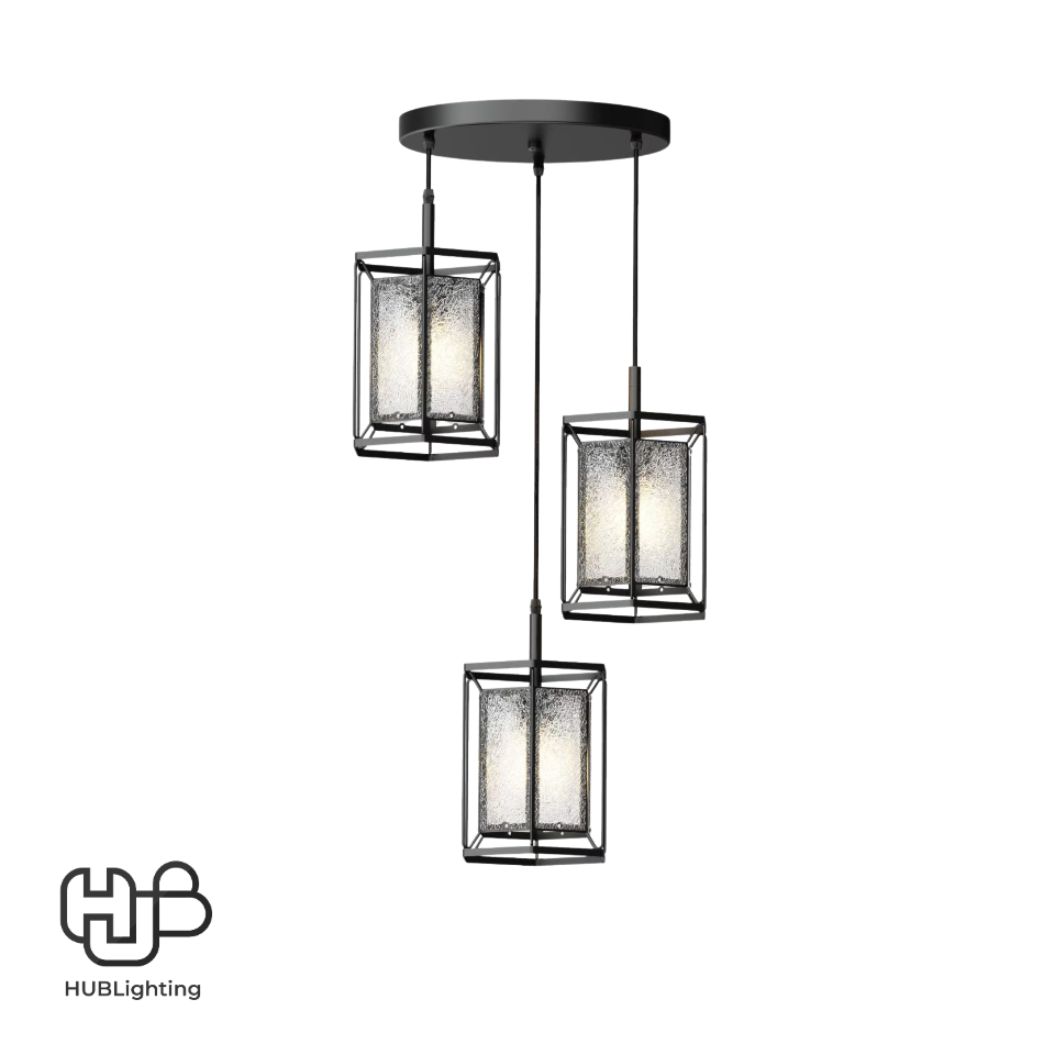 โคมไฟเพดาน PENDENT 3 ช่อ 655-3 BK E27 HUB LIGHTING