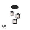 โคมไฟเพดาน PENDENT 3 ช่อ 663-3 BK E27 HUB LIGHTING
