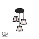 โคมไฟเพดาน PENDENT 3 ช่อ 664-3 BK E27 HUB LIGHTING