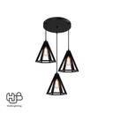 โคมไฟเพดาน PENDENT 3 ช่อ 665-3 BK E27 HUB LIGHTING
